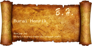 Burai Henrik névjegykártya